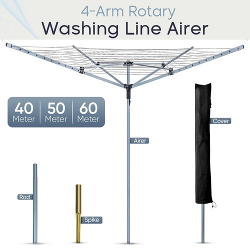 60m foldable rotary airer - foldable, 4
