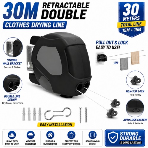 30m retractable washing - retractable,