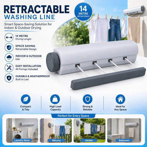 14m retractable washing line - 14m,
